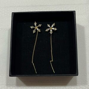 925 snowflake threader earrings